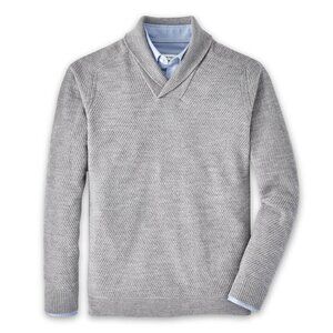 Peter Millar Gale Gray Dempsey Shawl Pullover Sweater MF24S41 Pullover Cardigan